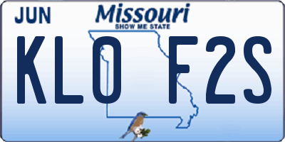 MO license plate KL0F2S