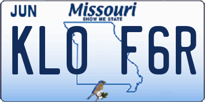 MO license plate KL0F6R