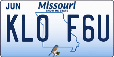 MO license plate KL0F6U