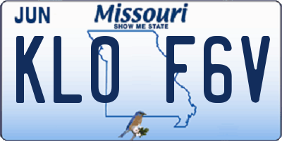 MO license plate KL0F6V
