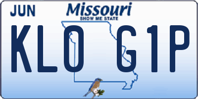 MO license plate KL0G1P