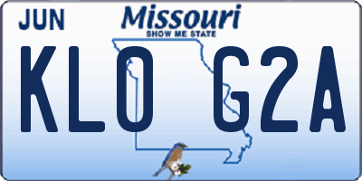 MO license plate KL0G2A