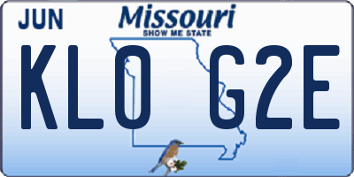 MO license plate KL0G2E