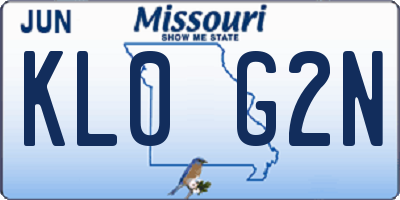MO license plate KL0G2N