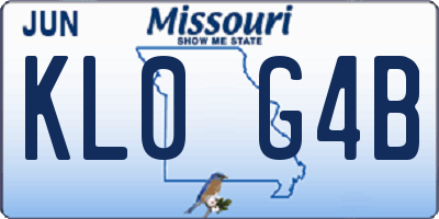 MO license plate KL0G4B