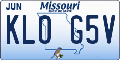 MO license plate KL0G5V