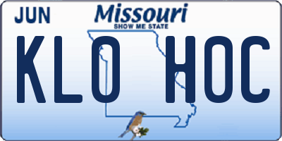MO license plate KL0H0C