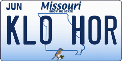 MO license plate KL0H0R