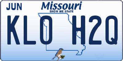 MO license plate KL0H2Q