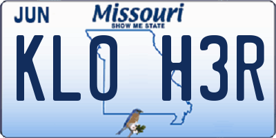 MO license plate KL0H3R