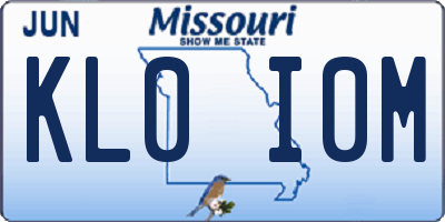 MO license plate KL0I0M