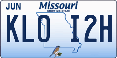 MO license plate KL0I2H