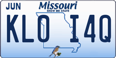 MO license plate KL0I4Q