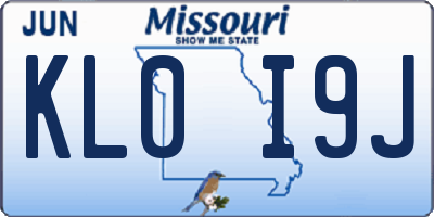 MO license plate KL0I9J