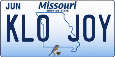 MO license plate KL0J0Y