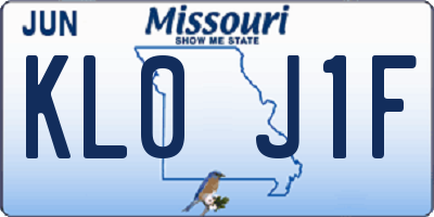 MO license plate KL0J1F