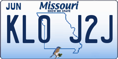 MO license plate KL0J2J