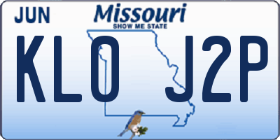 MO license plate KL0J2P