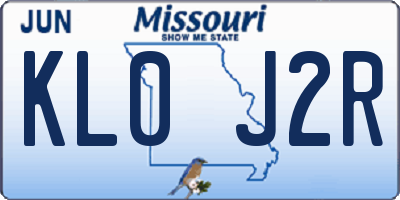 MO license plate KL0J2R