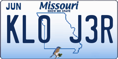 MO license plate KL0J3R