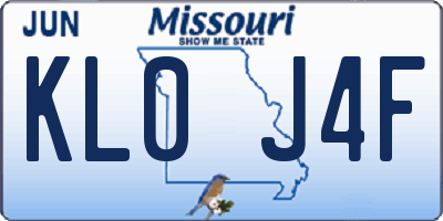 MO license plate KL0J4F