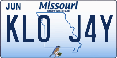 MO license plate KL0J4Y
