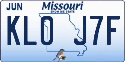 MO license plate KL0J7F