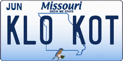 MO license plate KL0K0T