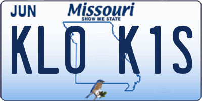 MO license plate KL0K1S