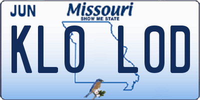 MO license plate KL0L0D