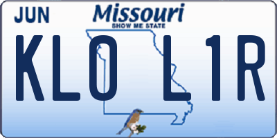 MO license plate KL0L1R