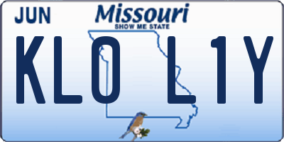MO license plate KL0L1Y