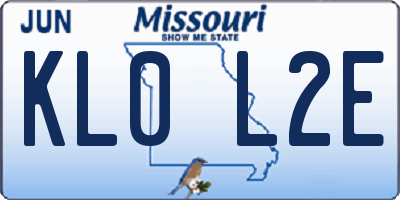 MO license plate KL0L2E
