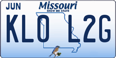 MO license plate KL0L2G