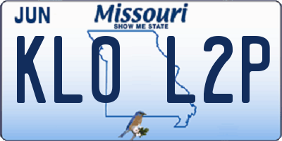 MO license plate KL0L2P