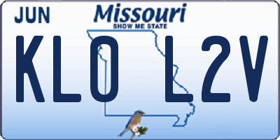 MO license plate KL0L2V
