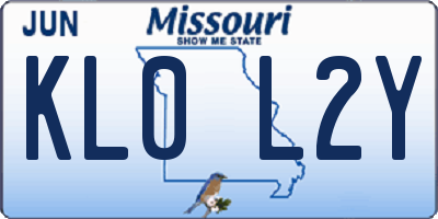 MO license plate KL0L2Y