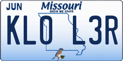 MO license plate KL0L3R