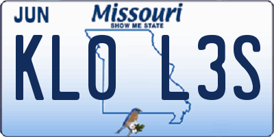 MO license plate KL0L3S