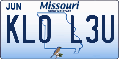 MO license plate KL0L3U