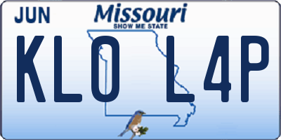 MO license plate KL0L4P