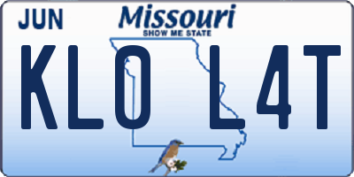 MO license plate KL0L4T