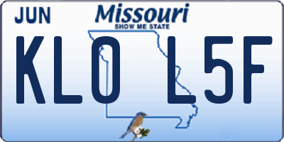MO license plate KL0L5F