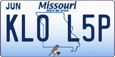 MO license plate KL0L5P