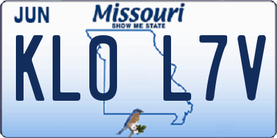 MO license plate KL0L7V