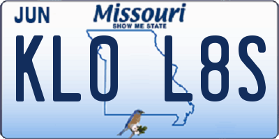 MO license plate KL0L8S
