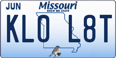 MO license plate KL0L8T