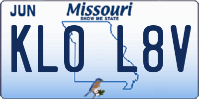 MO license plate KL0L8V