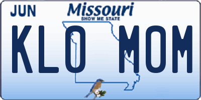 MO license plate KL0M0M