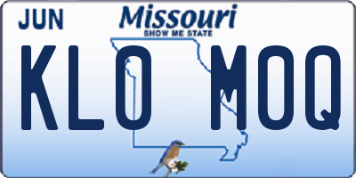 MO license plate KL0M0Q